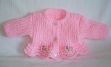 Hand Knitted Cardigan In Pink